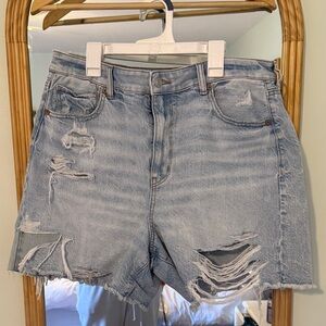 American Eagle Outfitters Light Blue Distressed Jean Shorts. Never worn